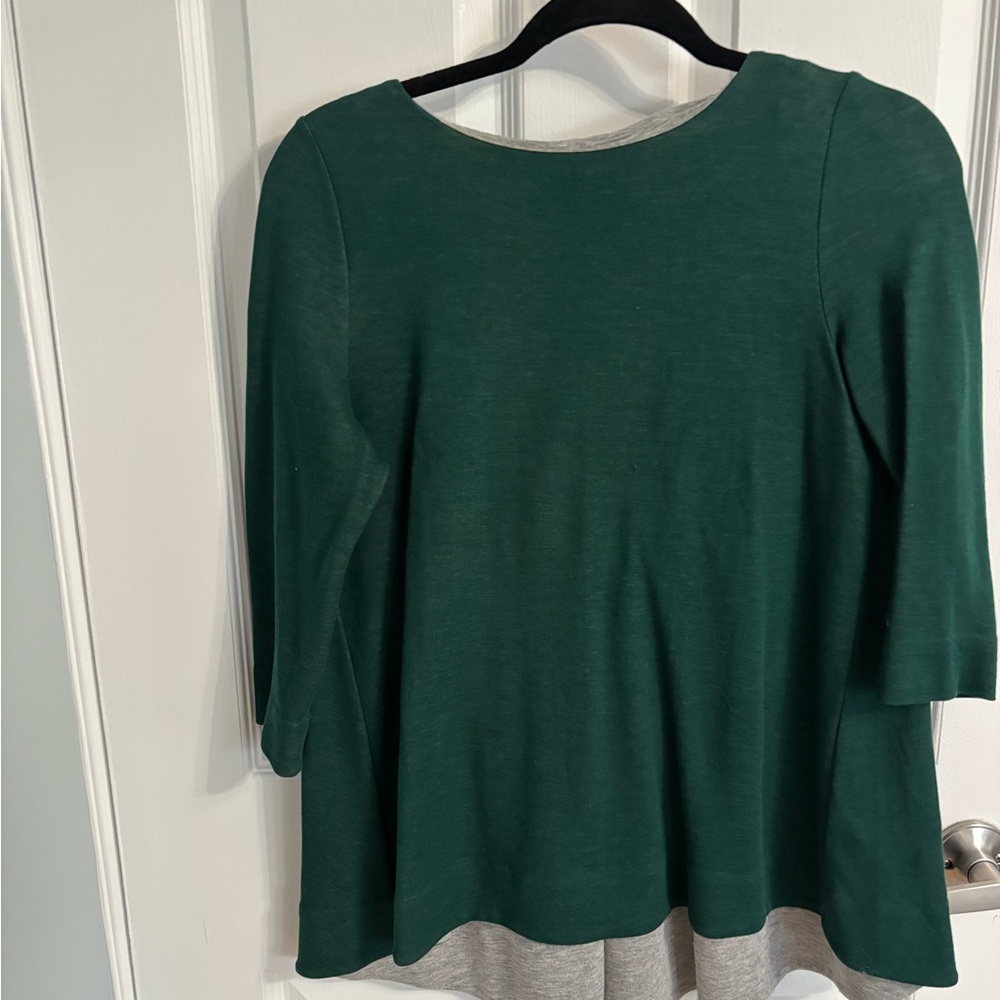 COS 3/4 Sleeve Flowy Green Top
